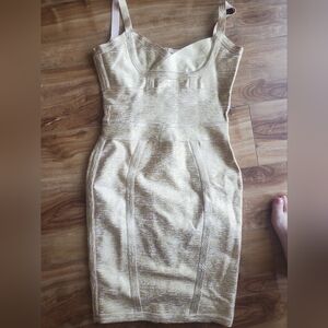 Elegant Gold Bandage Dress